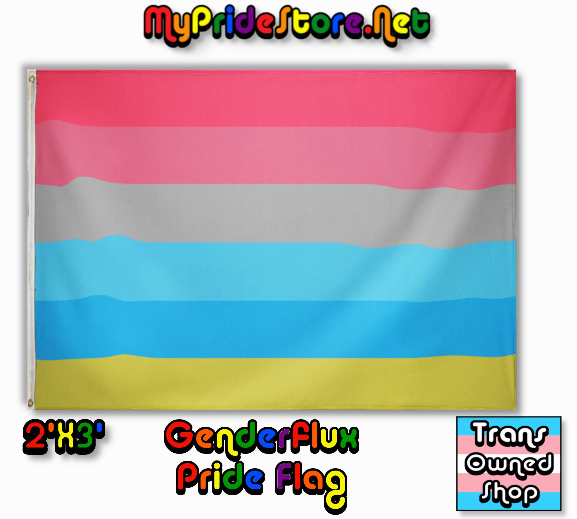 2x3ft Genderflux Pride Flag Lgbtqia Pride Flag My Pride Store Llc 